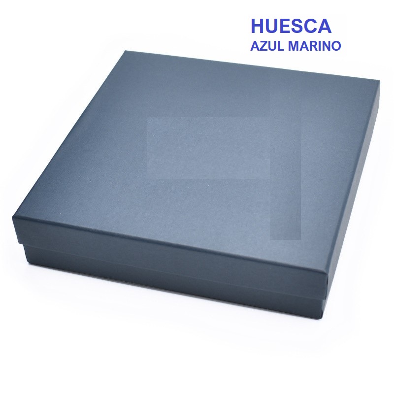 Caja HUESCA azul, collar/aderezo 167x167x33 mm.